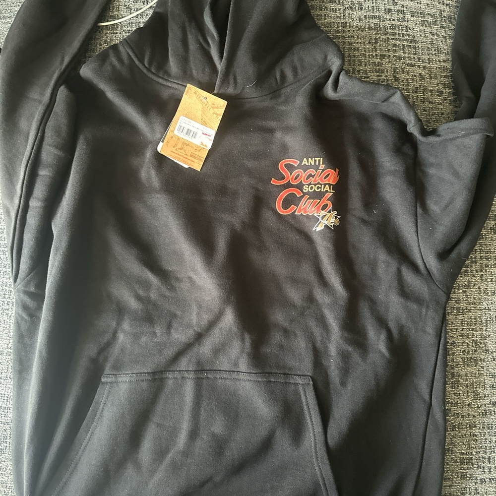 Anti Social Social Club Black Hoodie with Red Logo